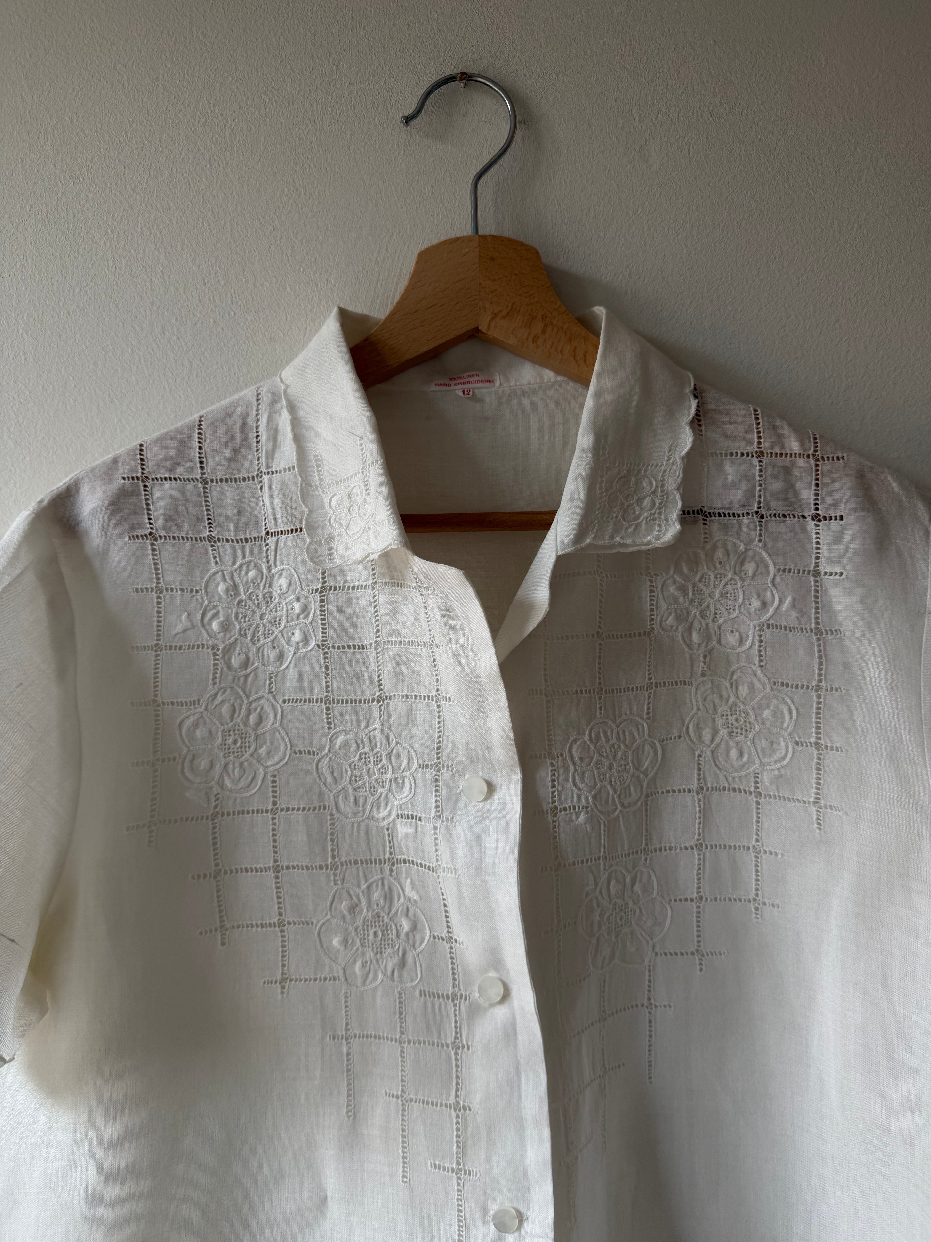 CAMICIA IN LINO RICAMATO