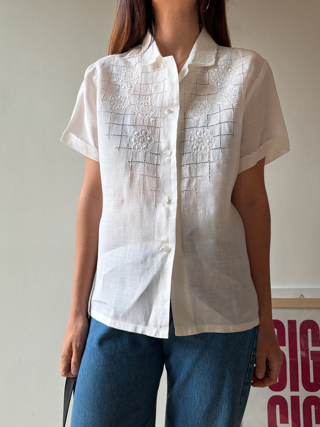 CAMICIA IN LINO RICAMATO
