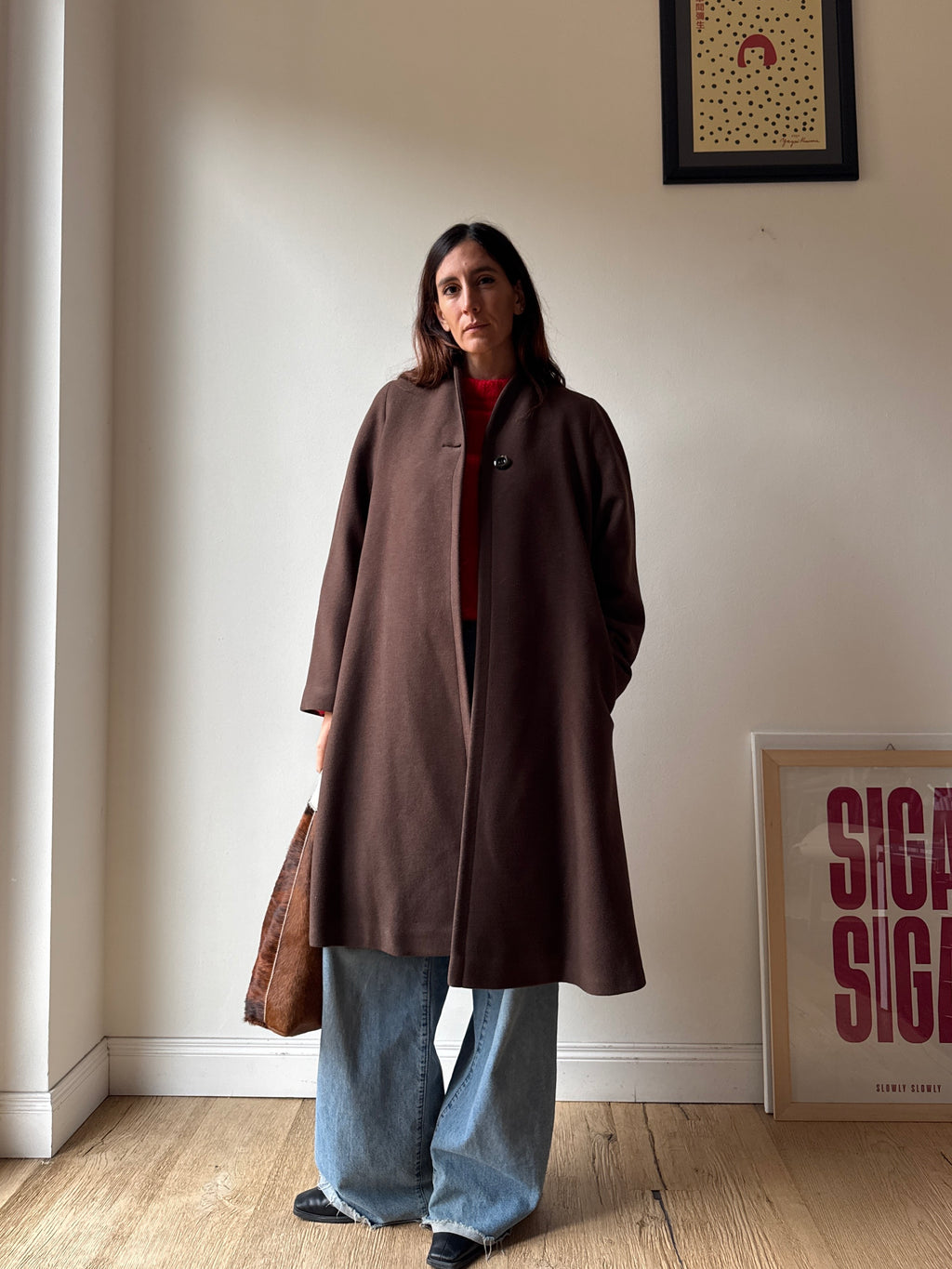 CAPPOTTO MARRONE A CASCATA