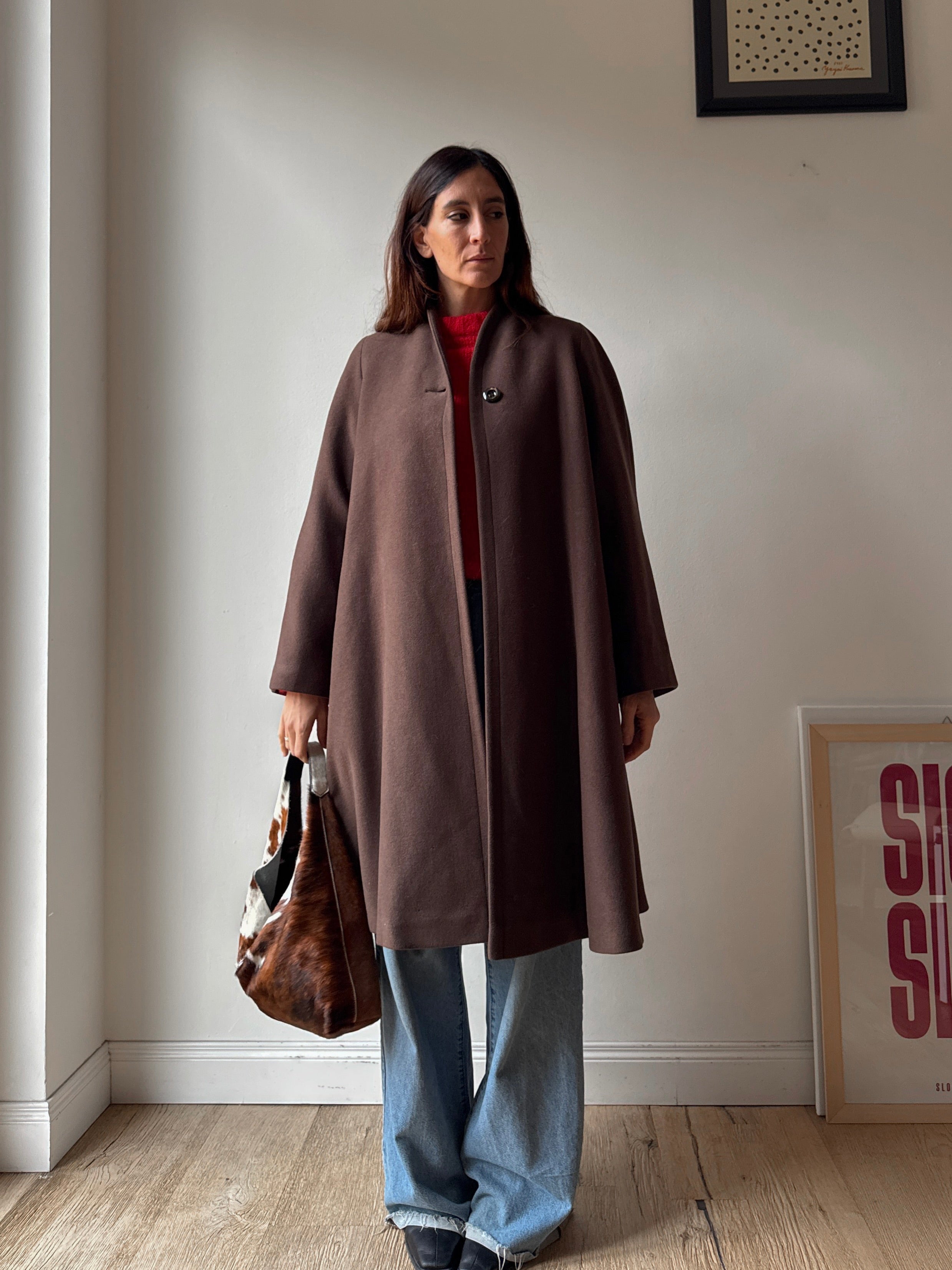 CAPPOTTO MARRONE A CASCATA