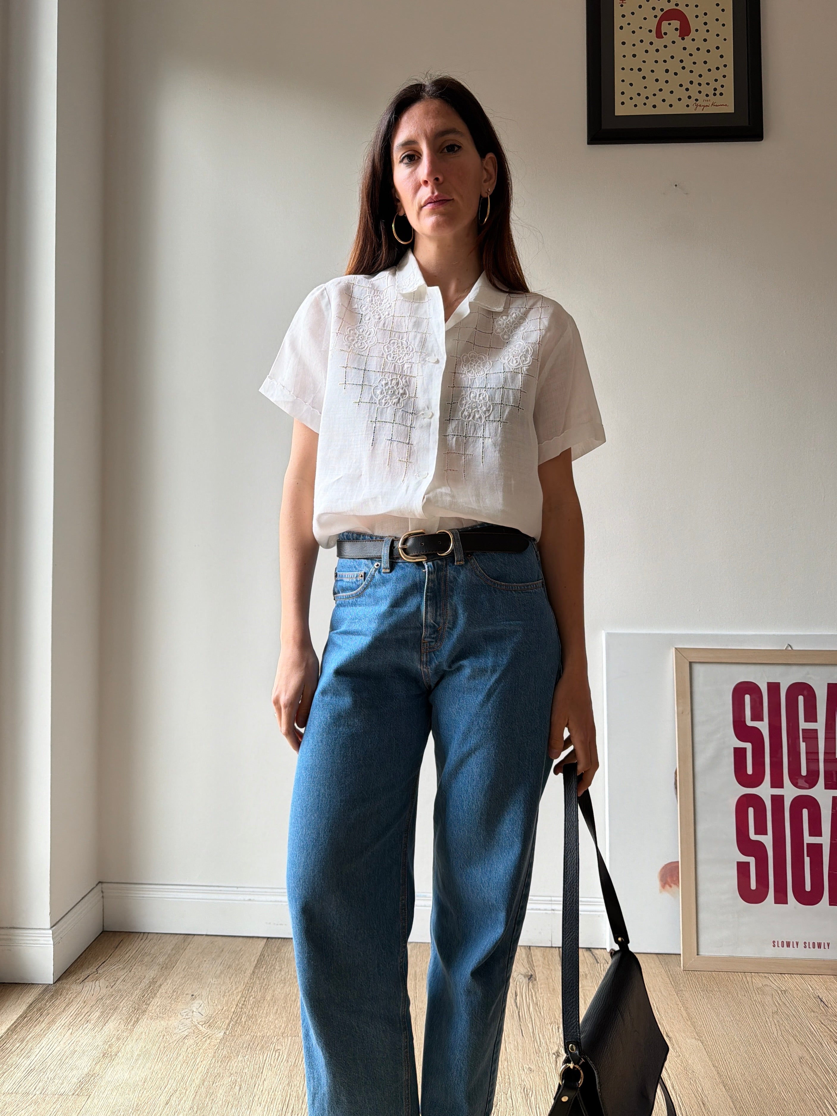 CAMICIA IN LINO RICAMATO