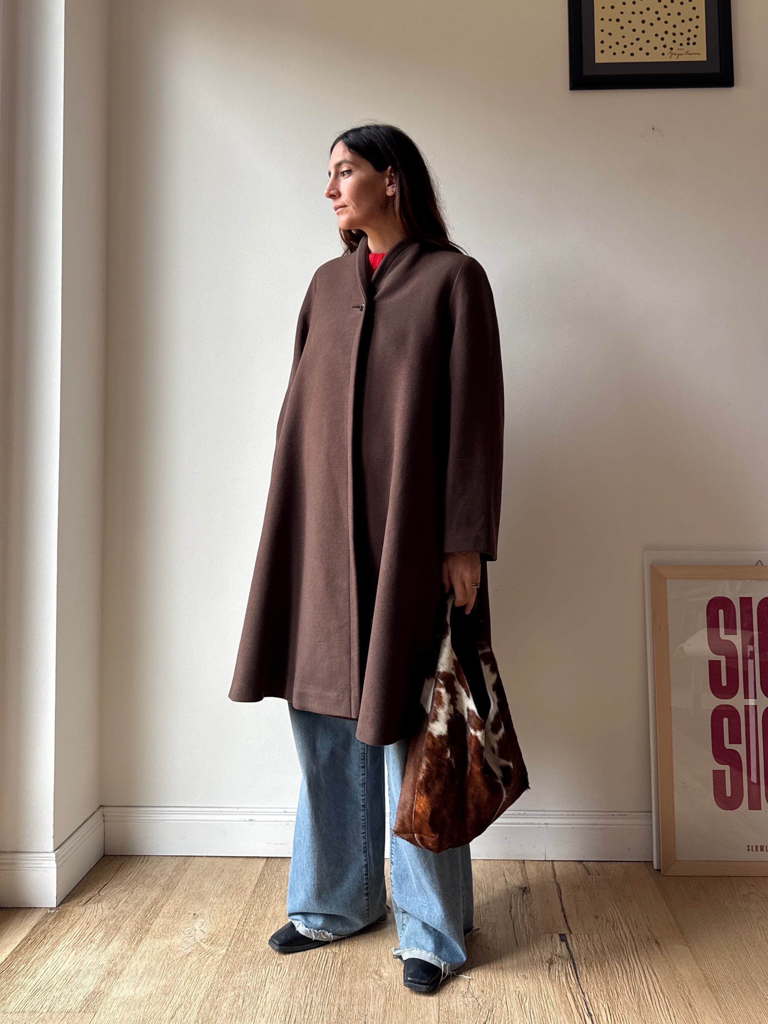 CAPPOTTO MARRONE A CASCATA
