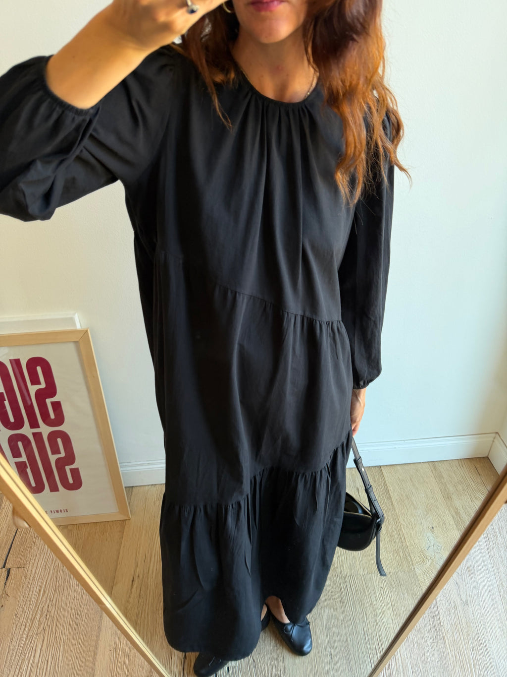 MAXI DRESS NERO IN COTONE