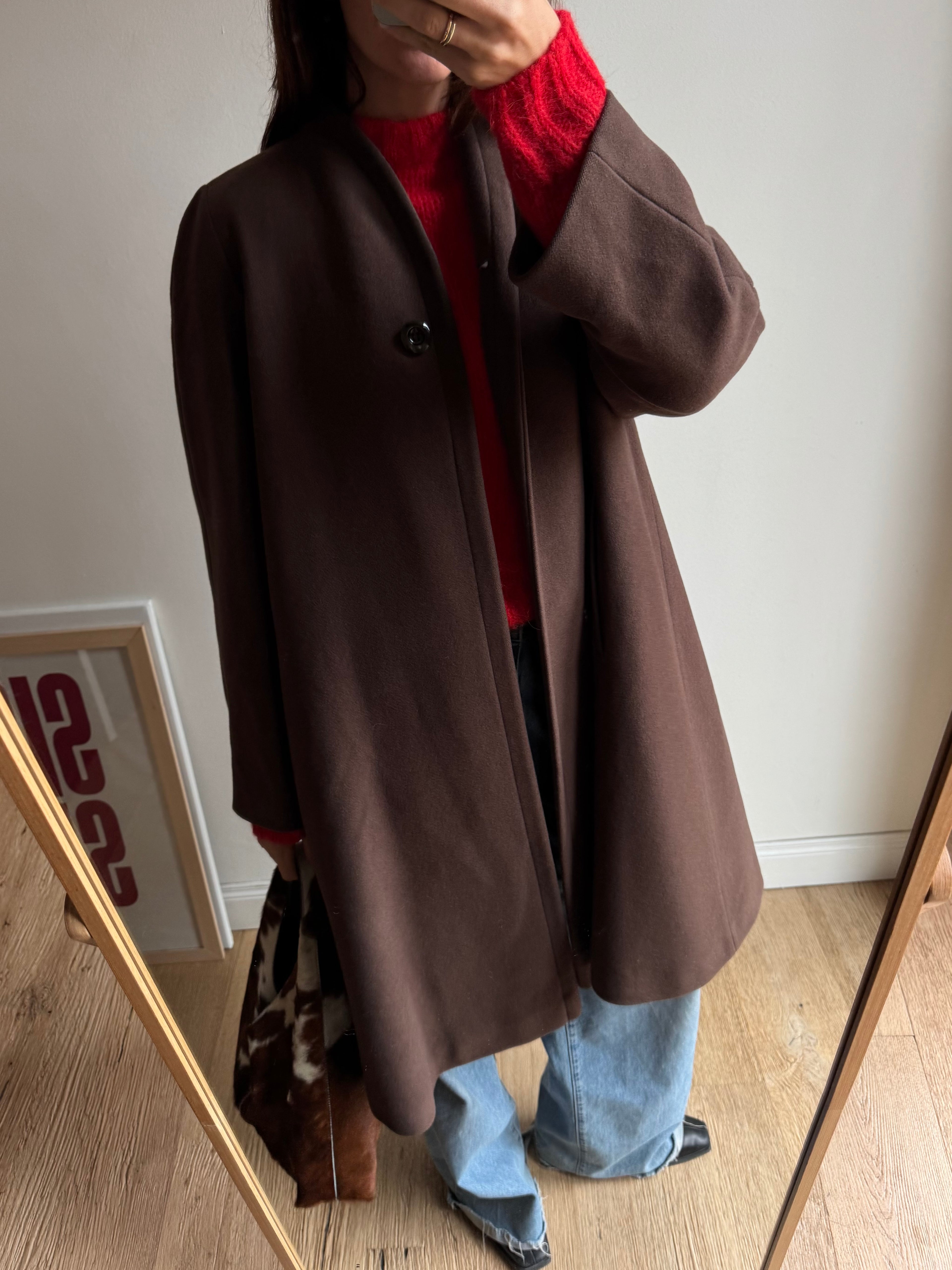 CAPPOTTO MARRONE A CASCATA