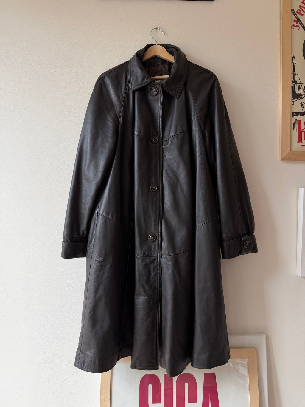 CAPPOTTO IN PELLE MARRONE