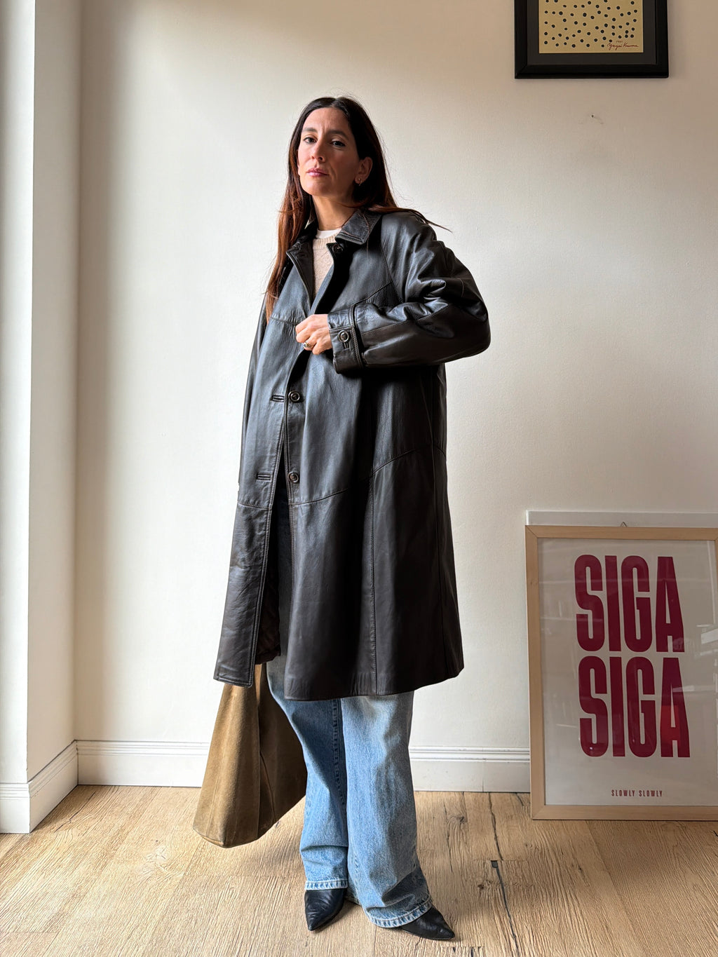 CAPPOTTO IN PELLE MARRONE
