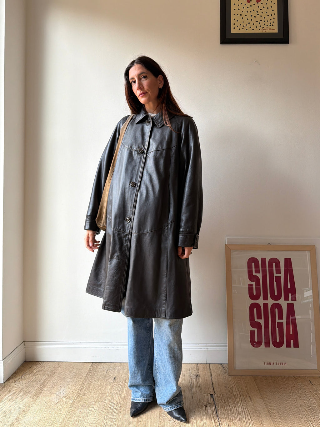 CAPPOTTO IN PELLE MARRONE