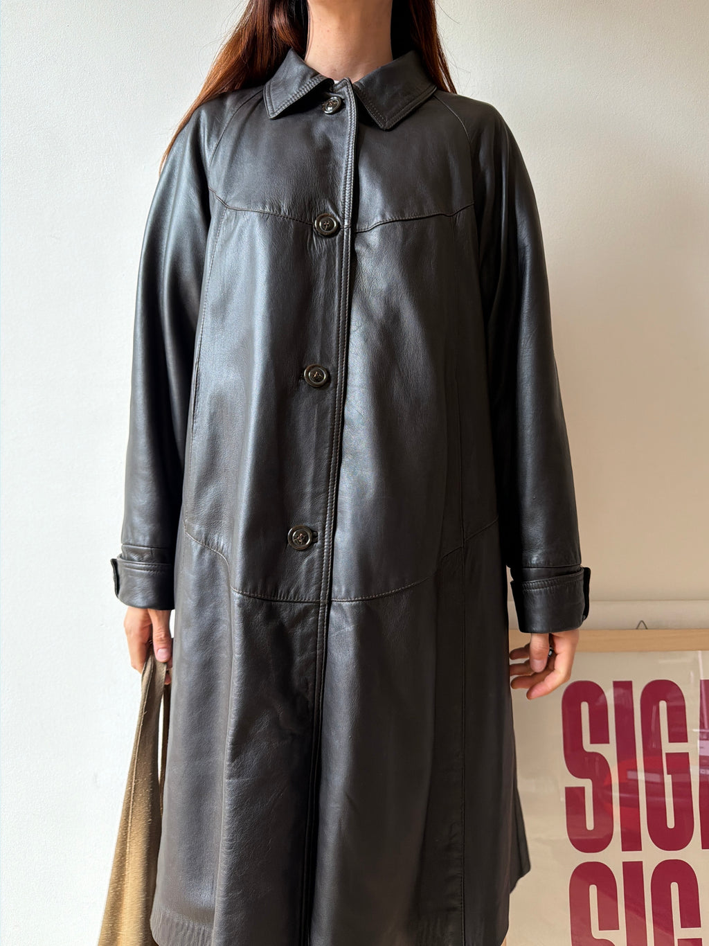 CAPPOTTO IN PELLE MARRONE