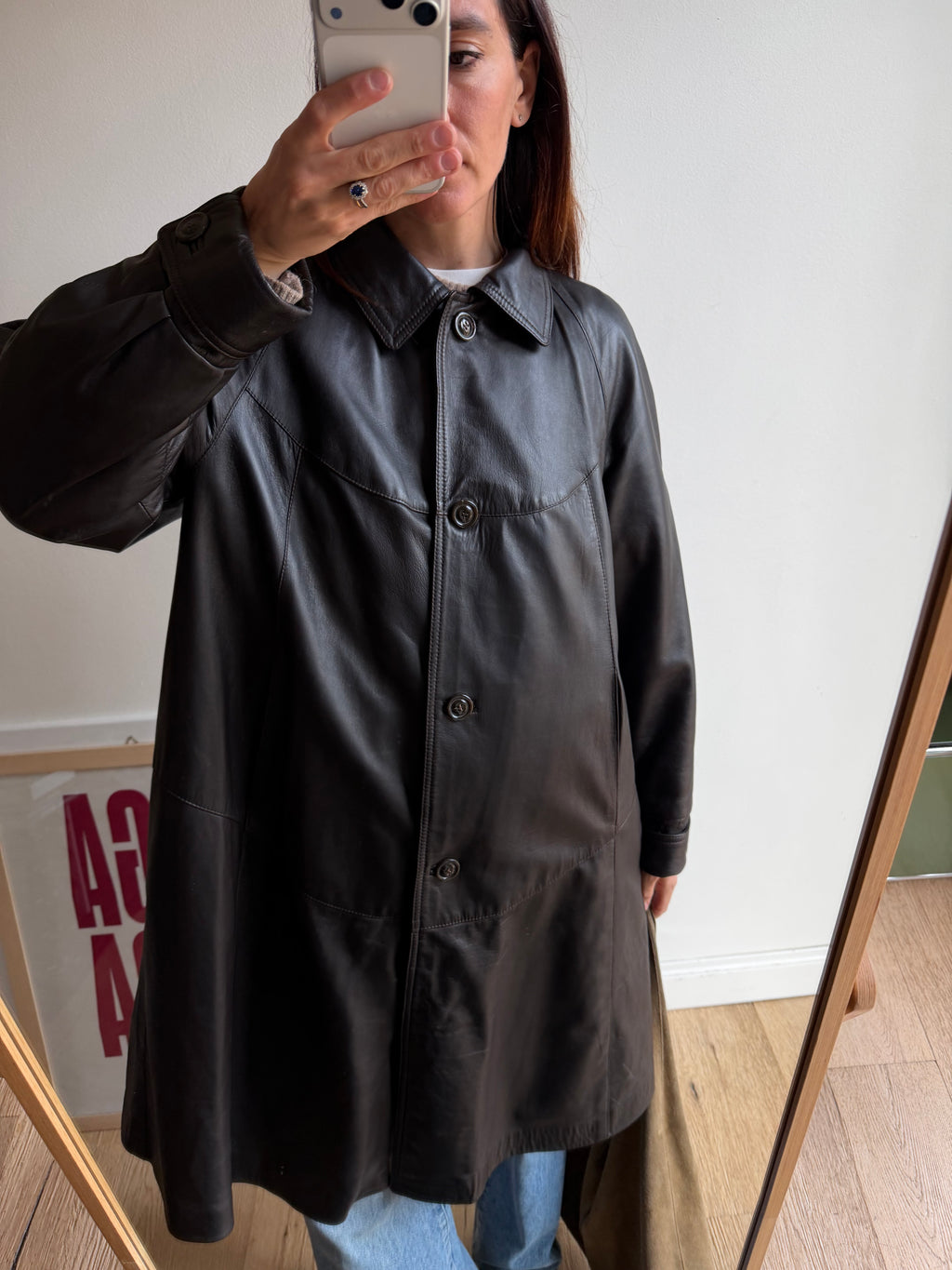 CAPPOTTO IN PELLE MARRONE