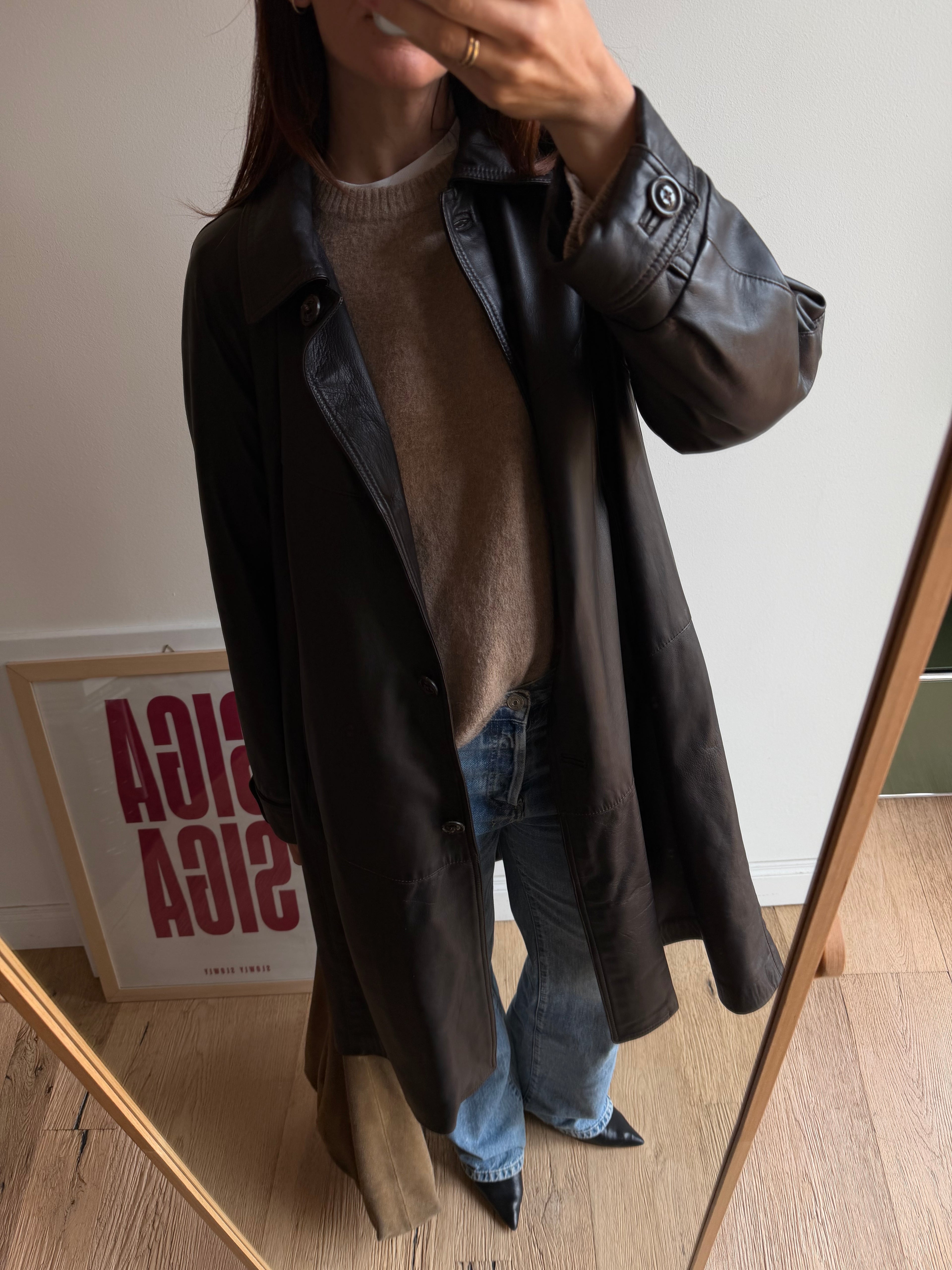 CAPPOTTO IN PELLE MARRONE