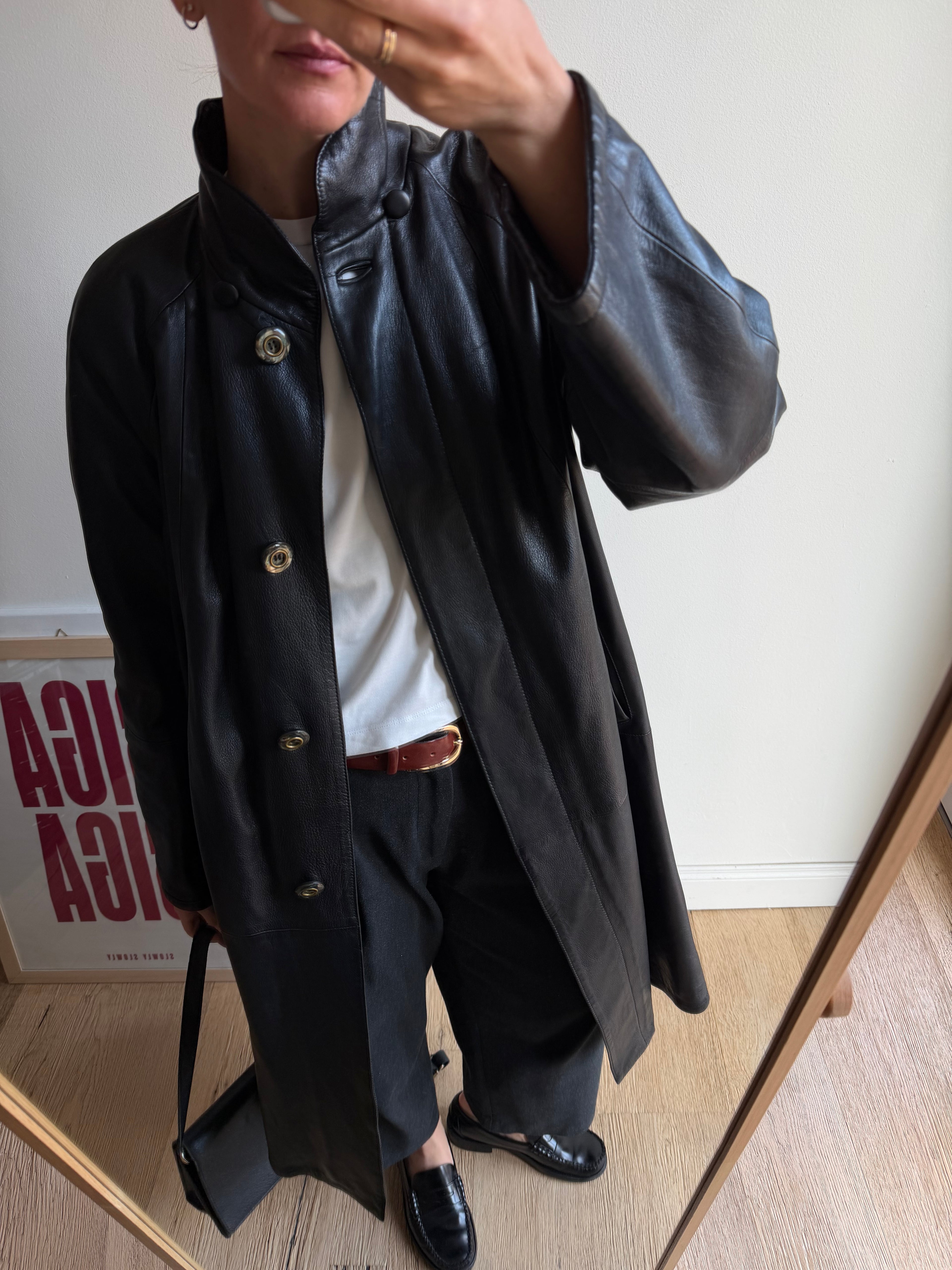 TRENCH FODERATO IN PELLE
