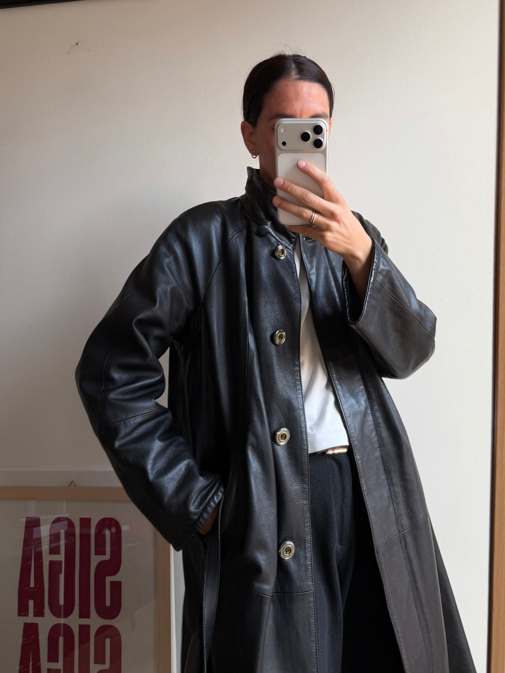 TRENCH FODERATO IN PELLE