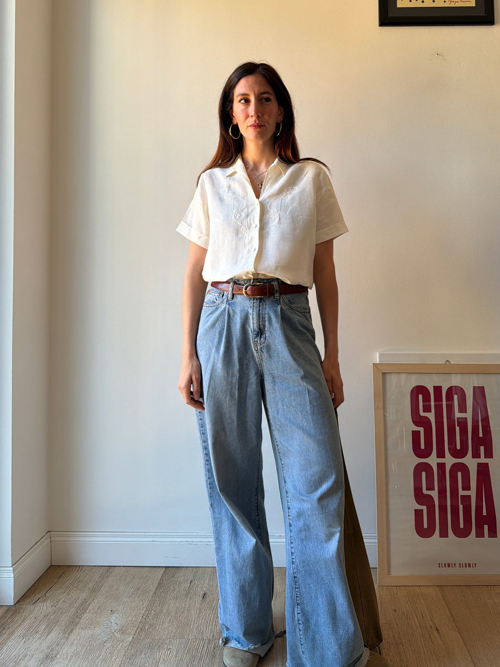 CAMICIA IN LINO RICAMATA