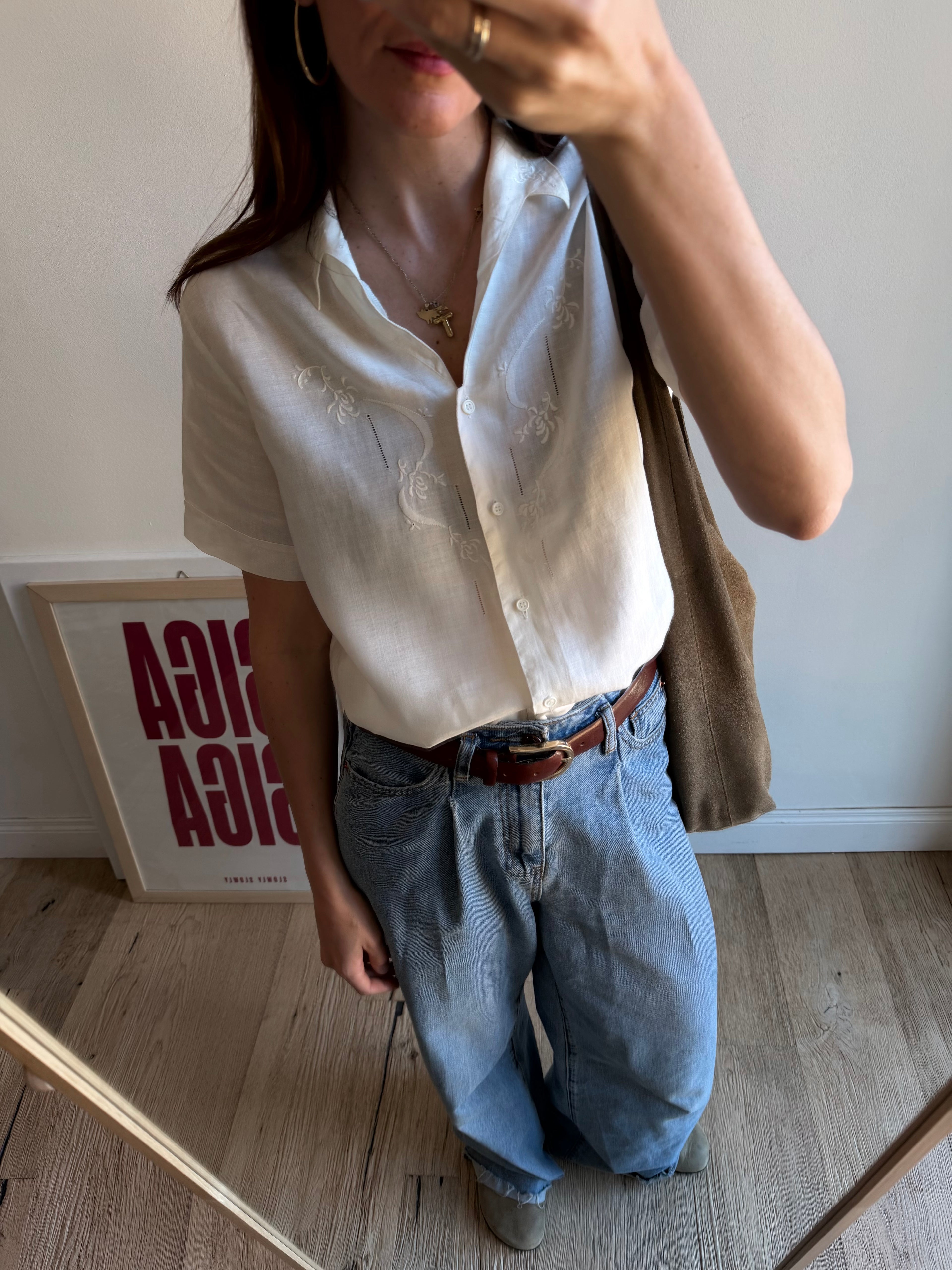 CAMICIA IN LINO RICAMATA