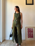 COMPLETO VERDE IN SETA