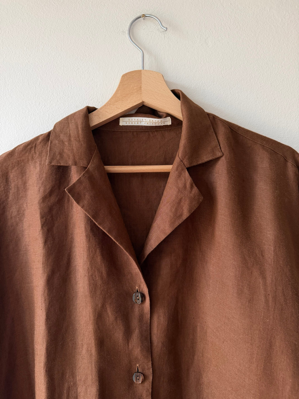 CAMICIA IN LINO MARRONE