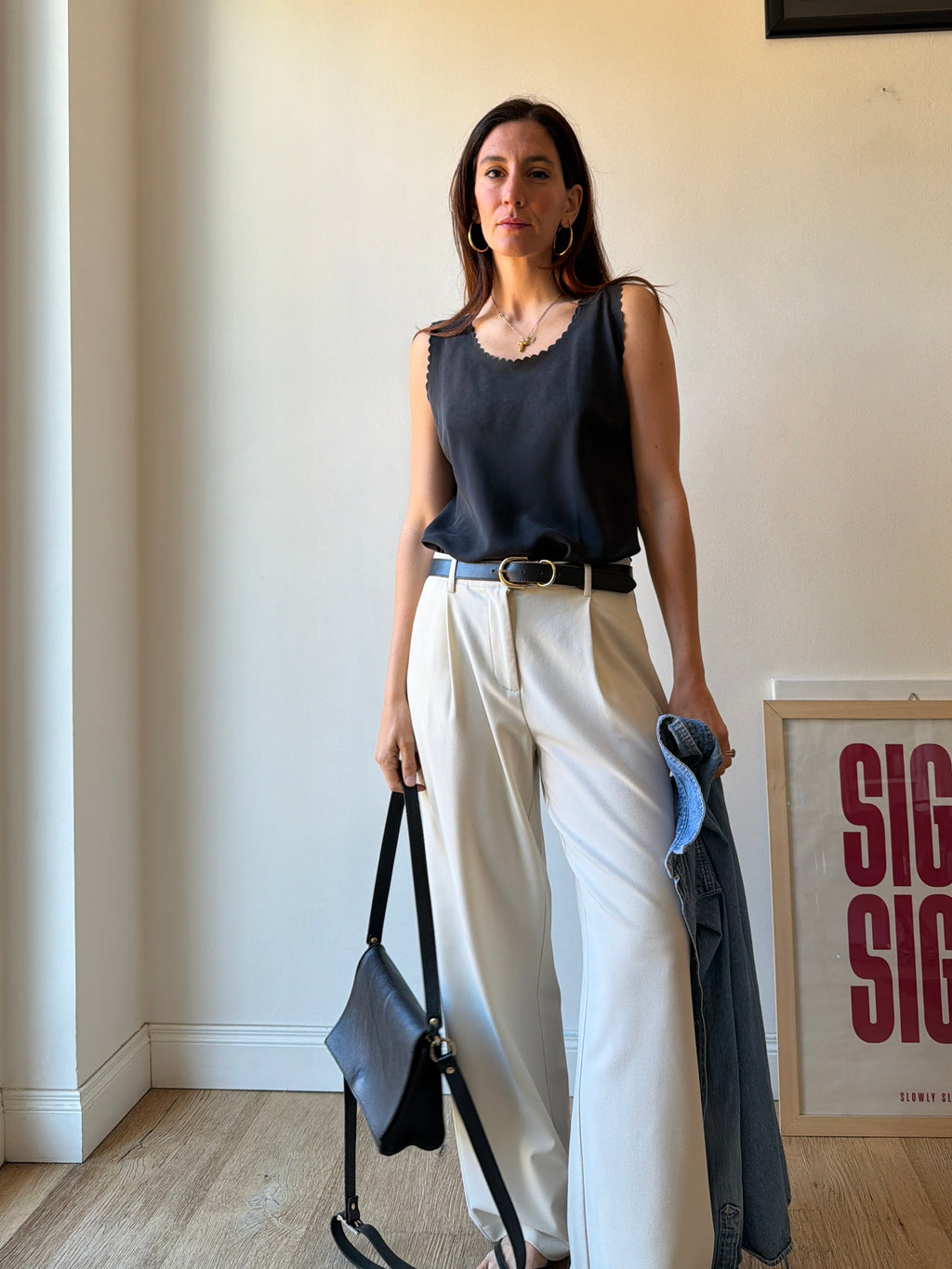 TOP IN SETA NERA