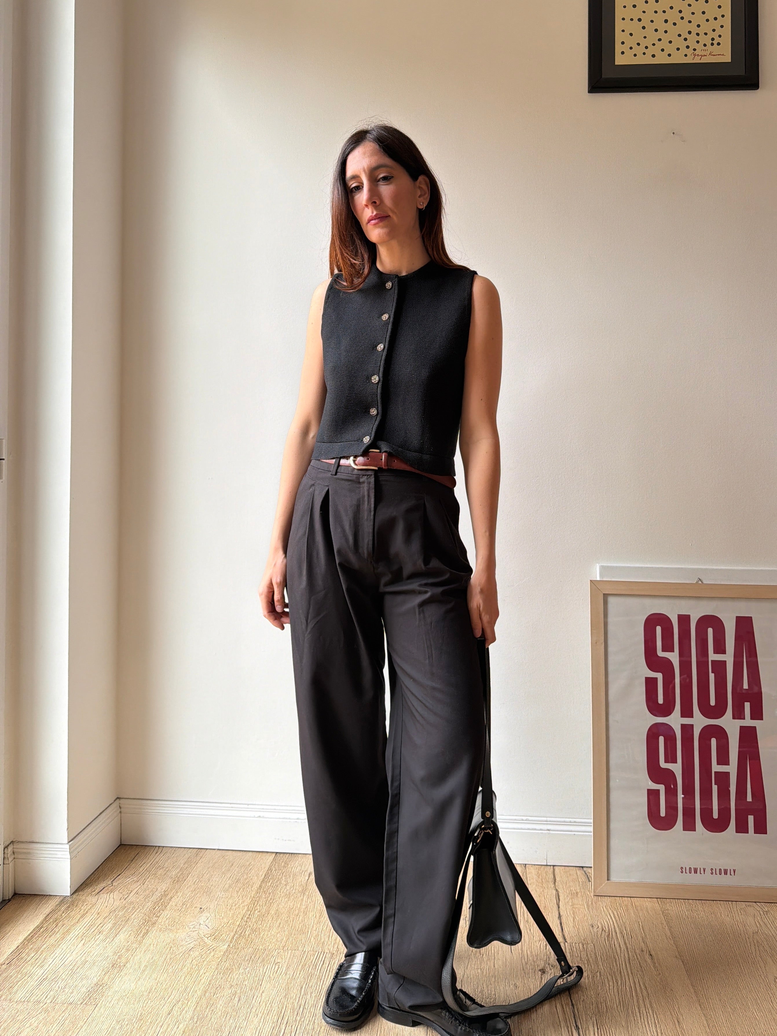 GILET NERO IN LANA