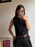 GILET NERO IN LANA