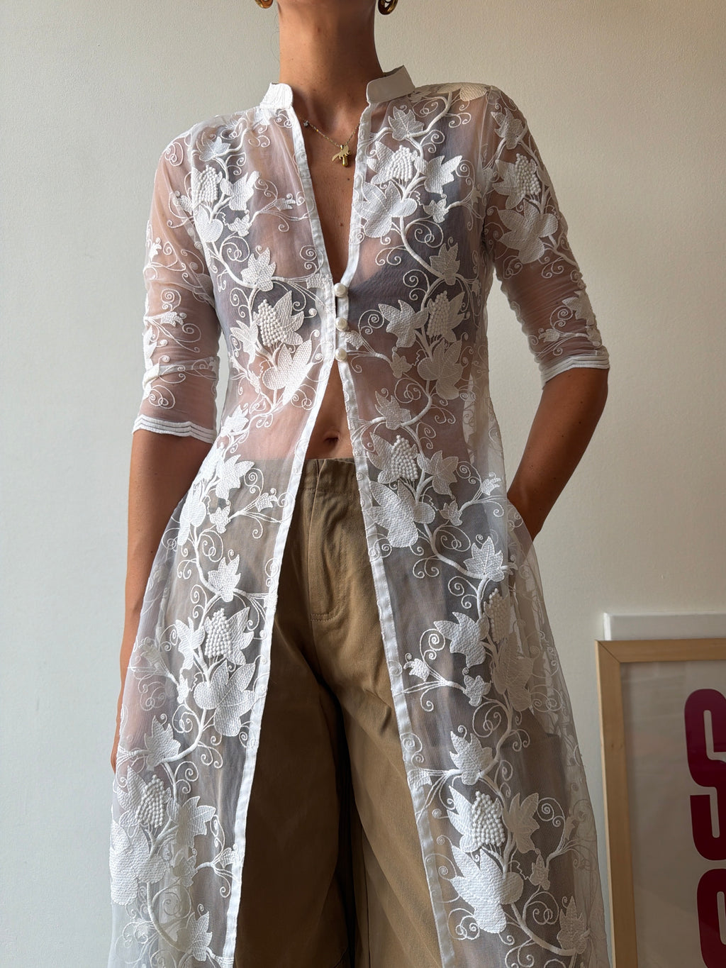 CAMICIA LUNGA TRASPARENTE