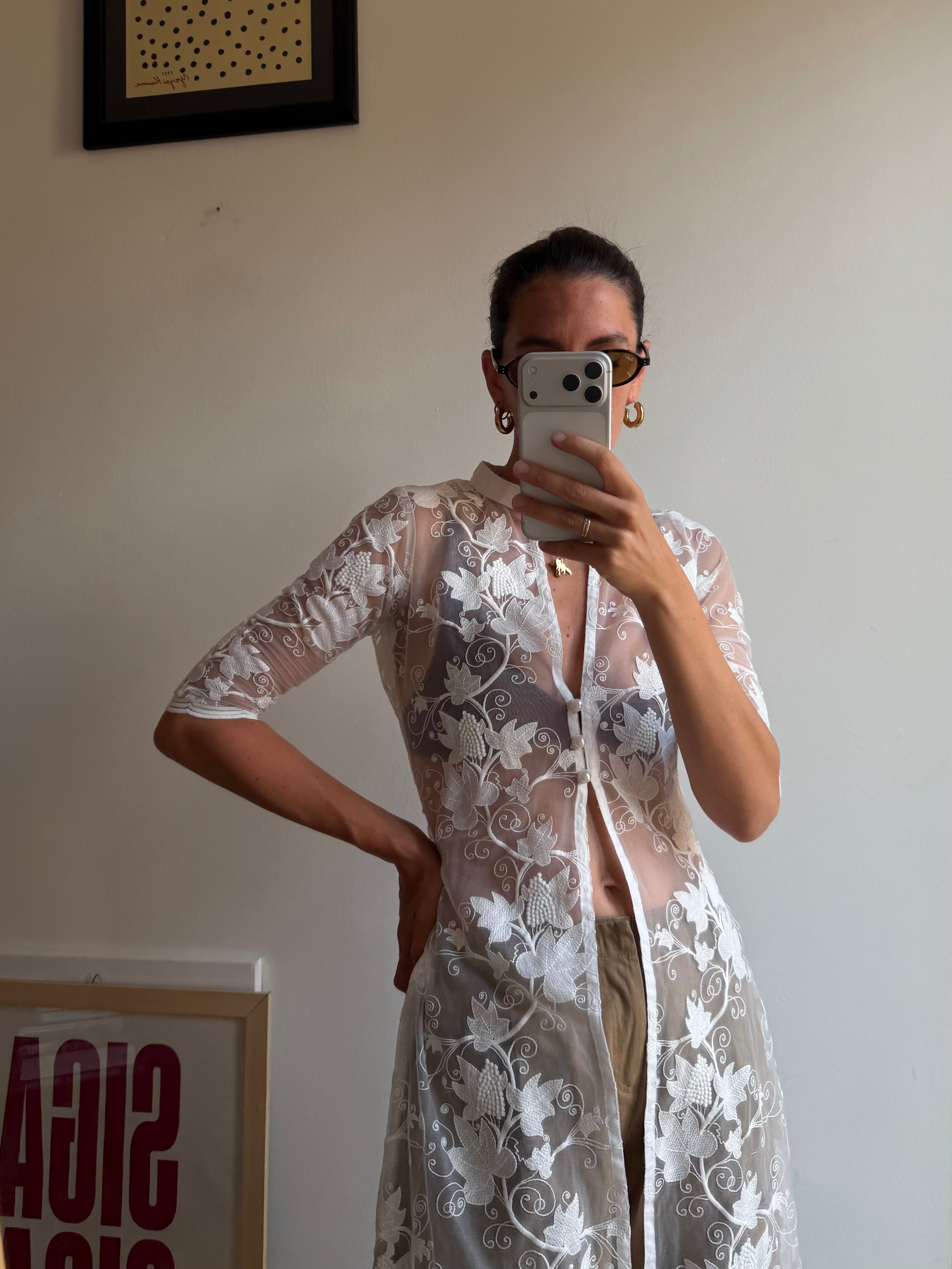 CAMICIA LUNGA TRASPARENTE