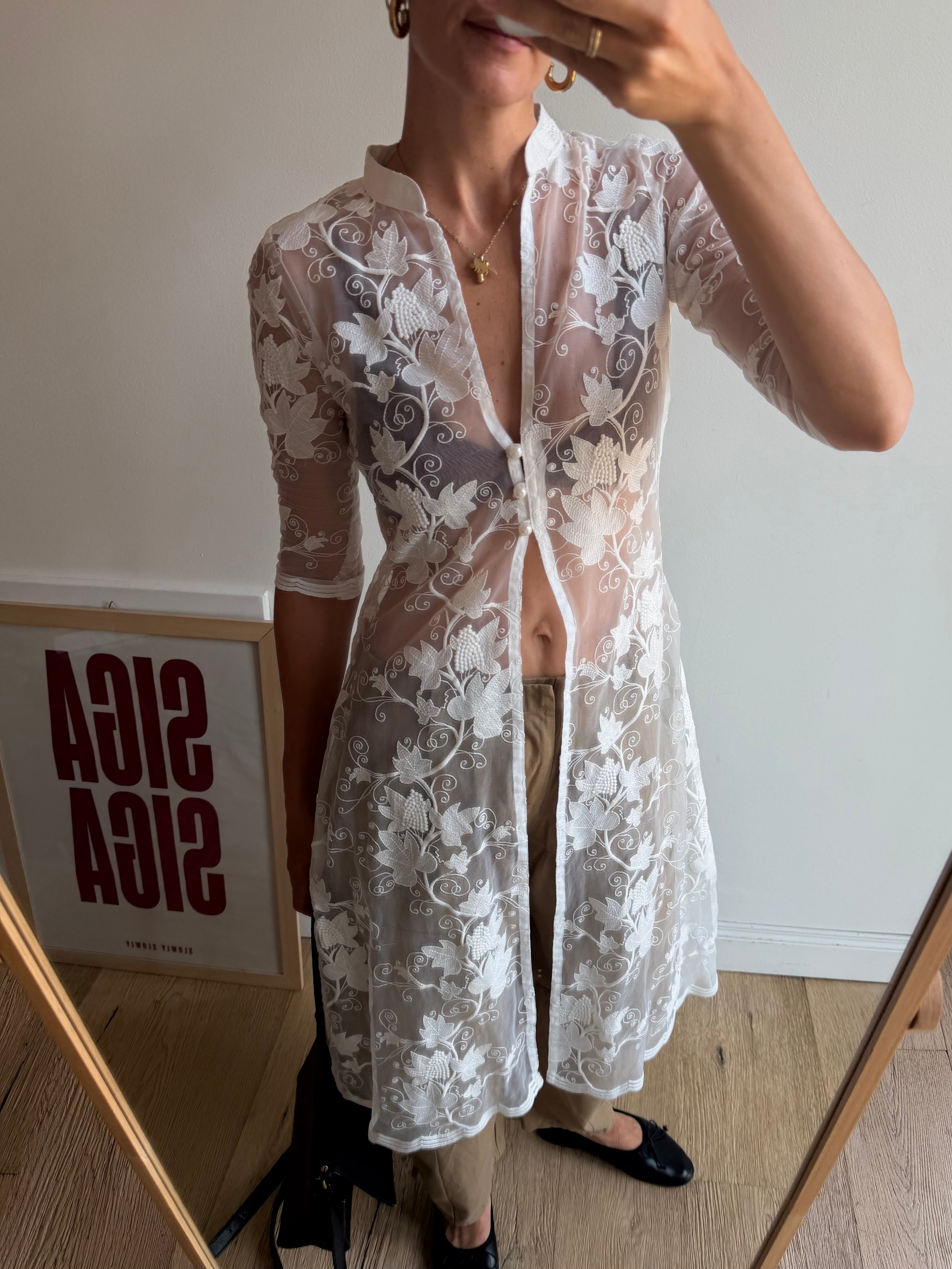 CAMICIA LUNGA TRASPARENTE