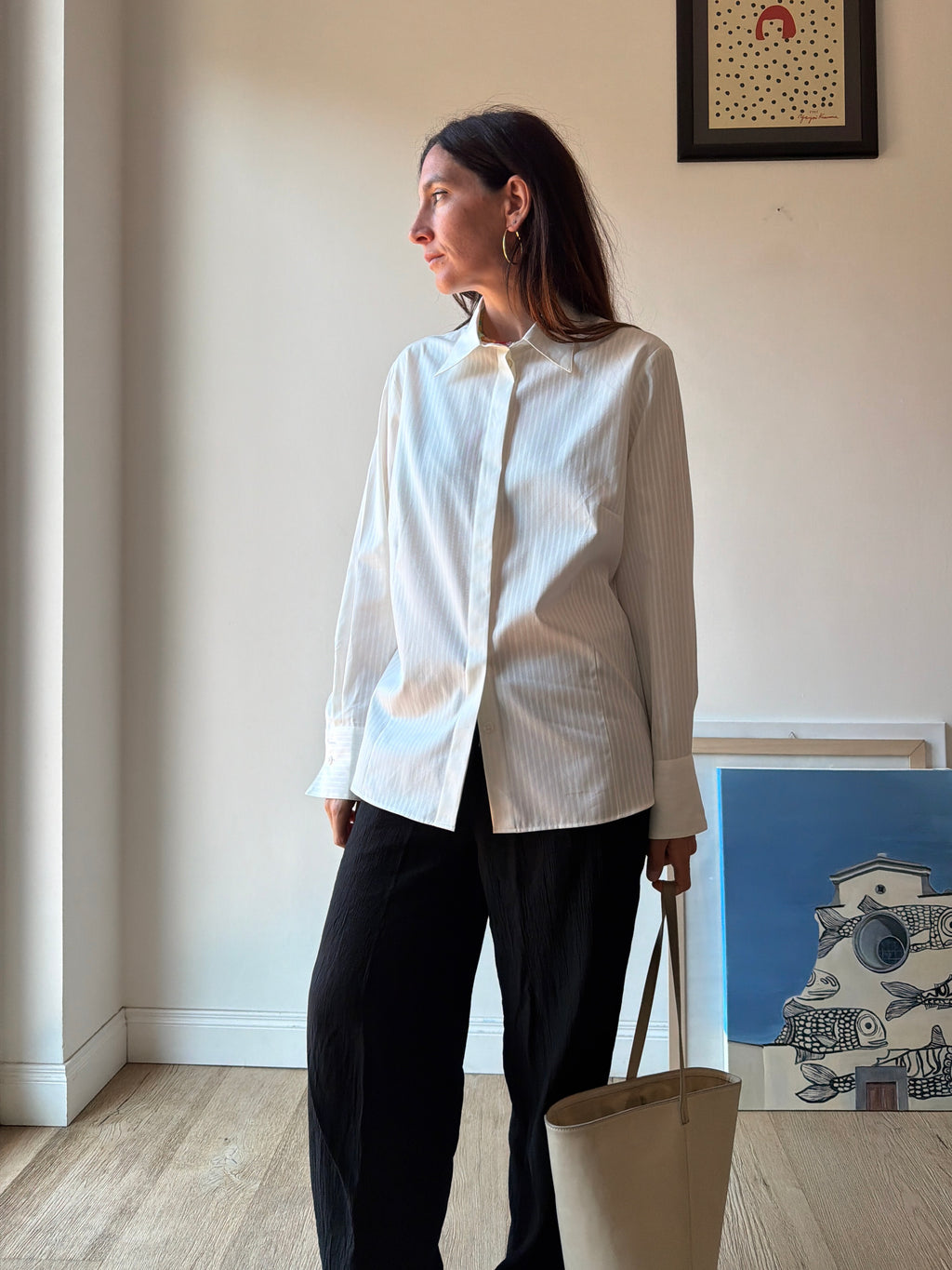 CAMICIA BIANCA GESSATA