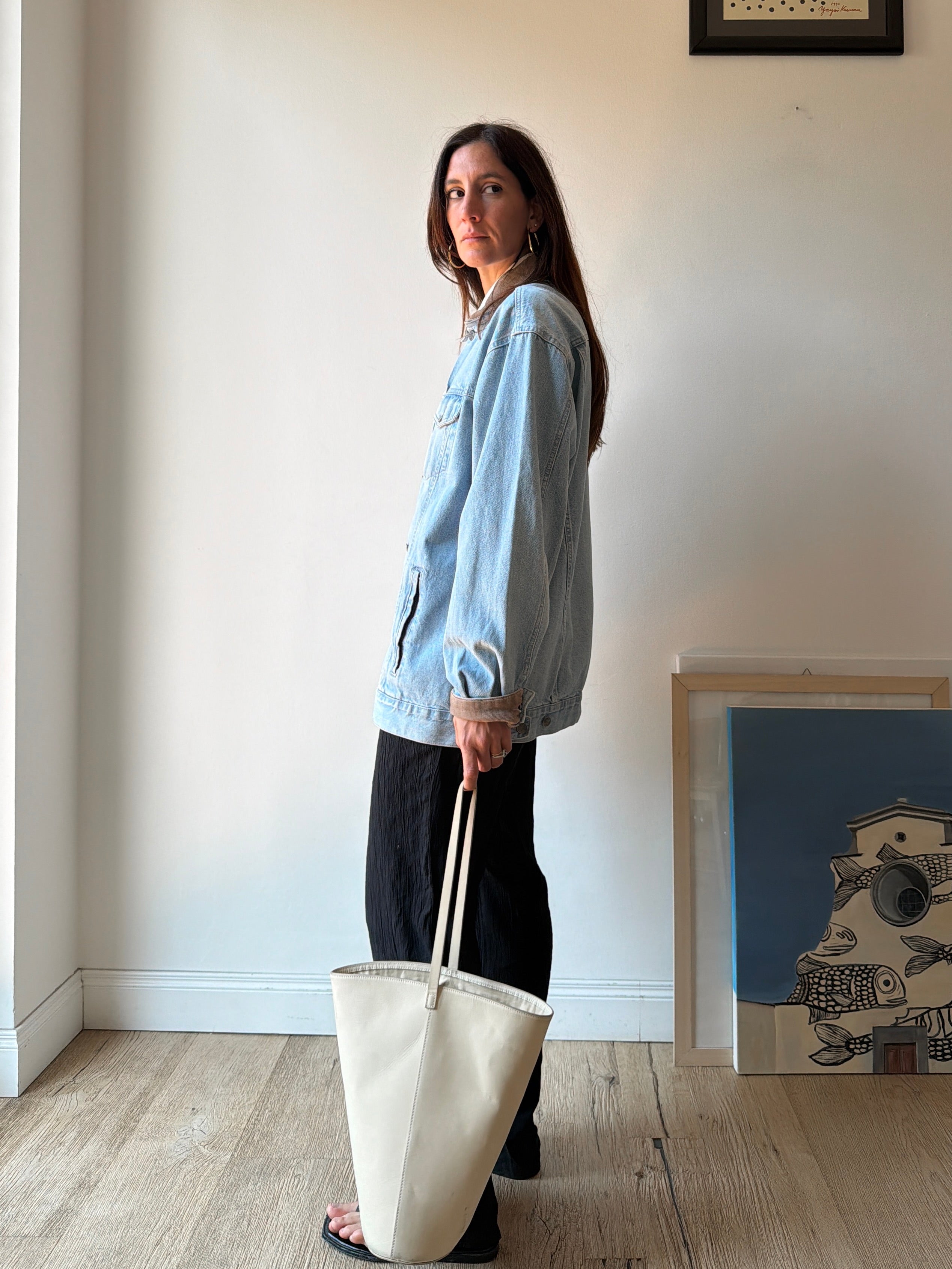 GIACCA IN JEANS CON COLLETTO A COSTE