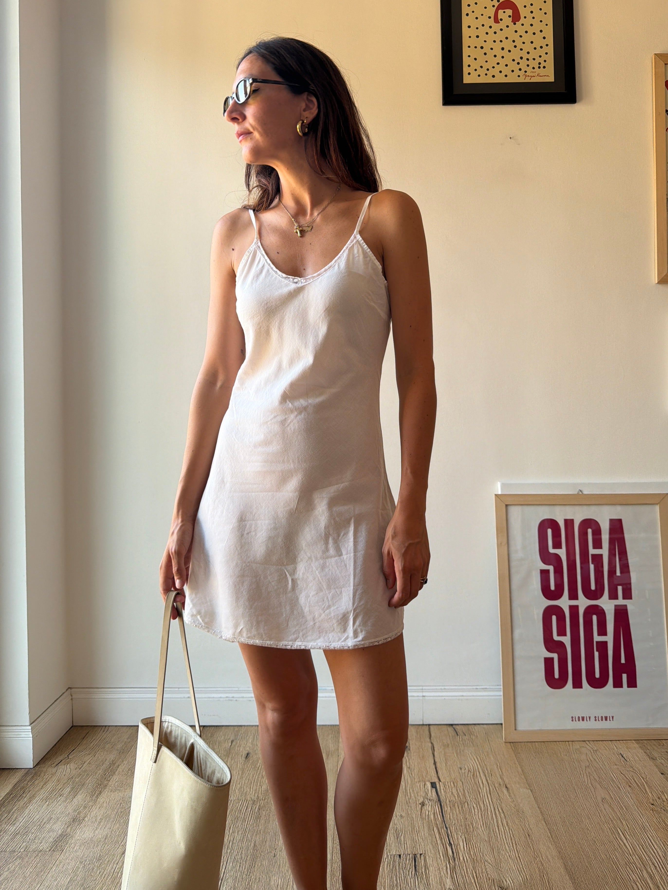 MINI SLIP DRESS BIANCO