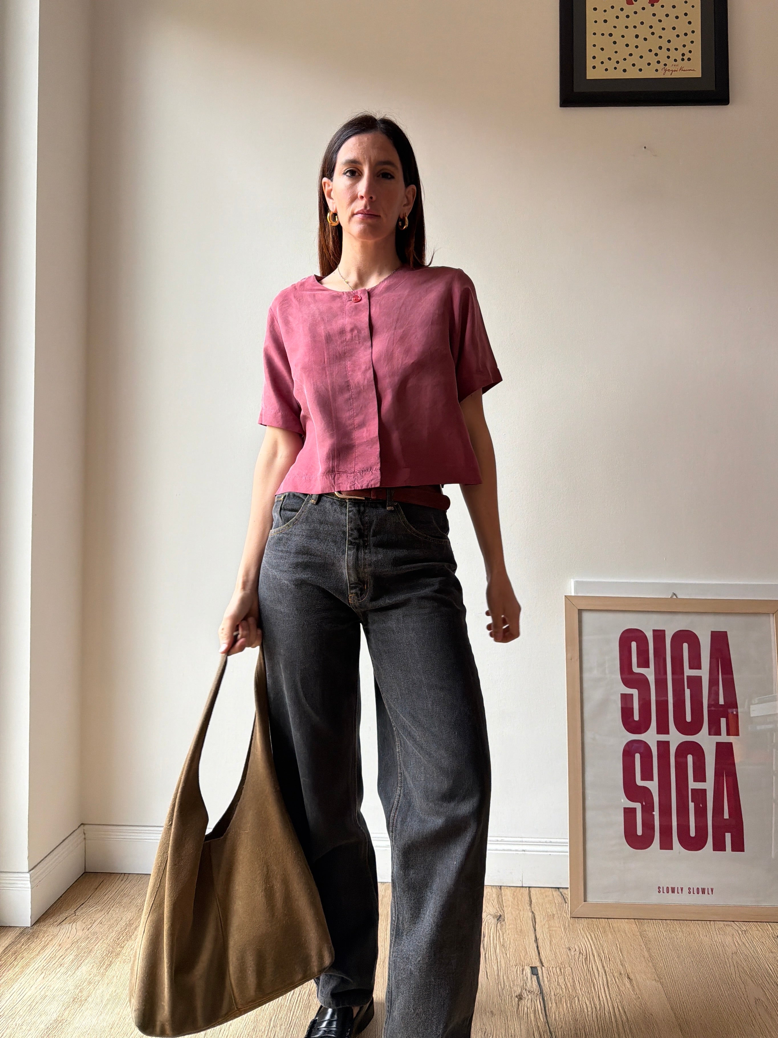 CAMICIA BOXY IN SETA