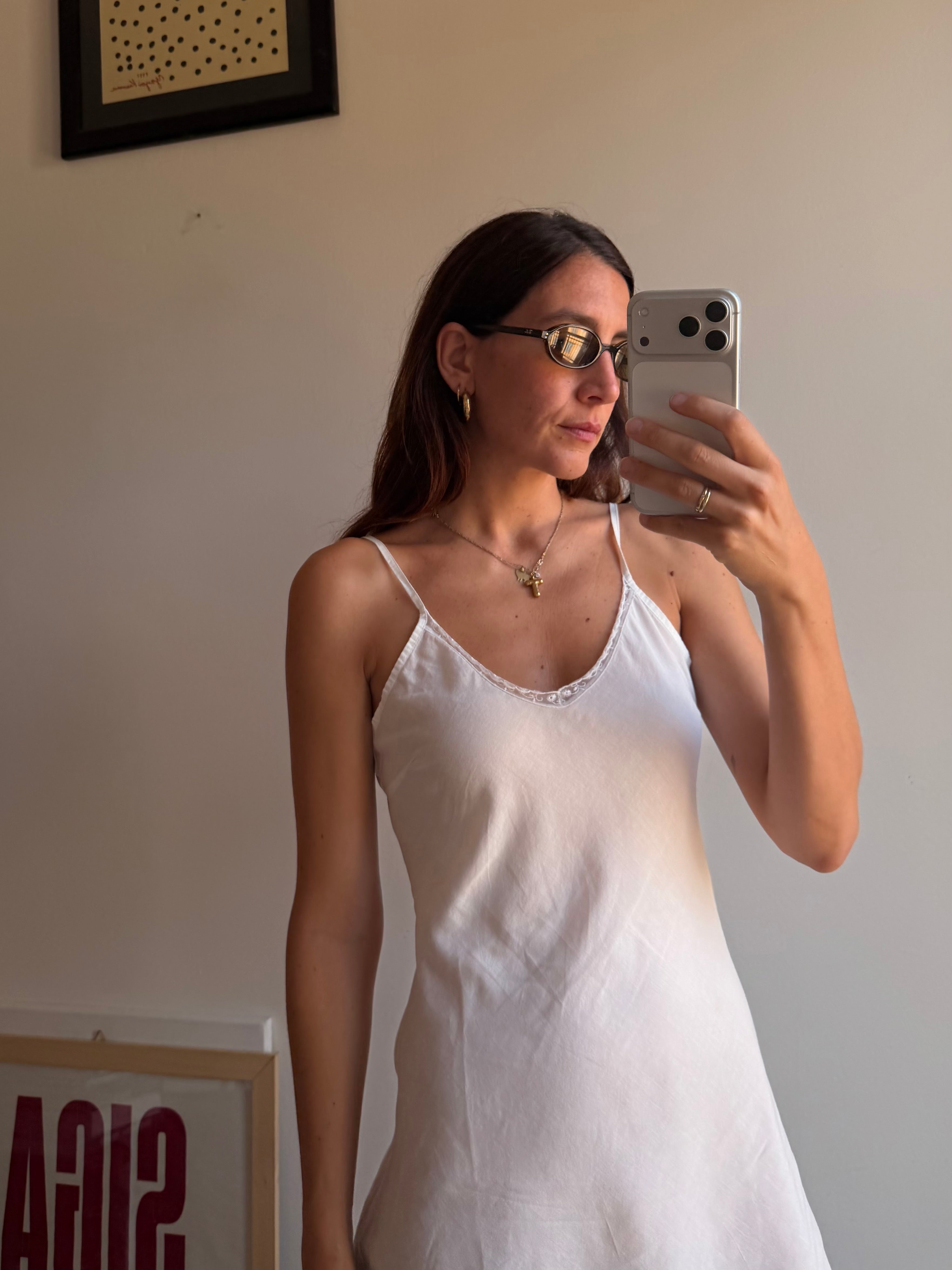 MINI SLIP DRESS BIANCO