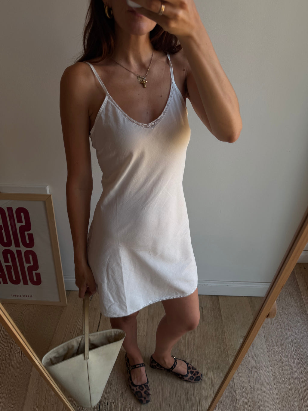 MINI SLIP DRESS BIANCO