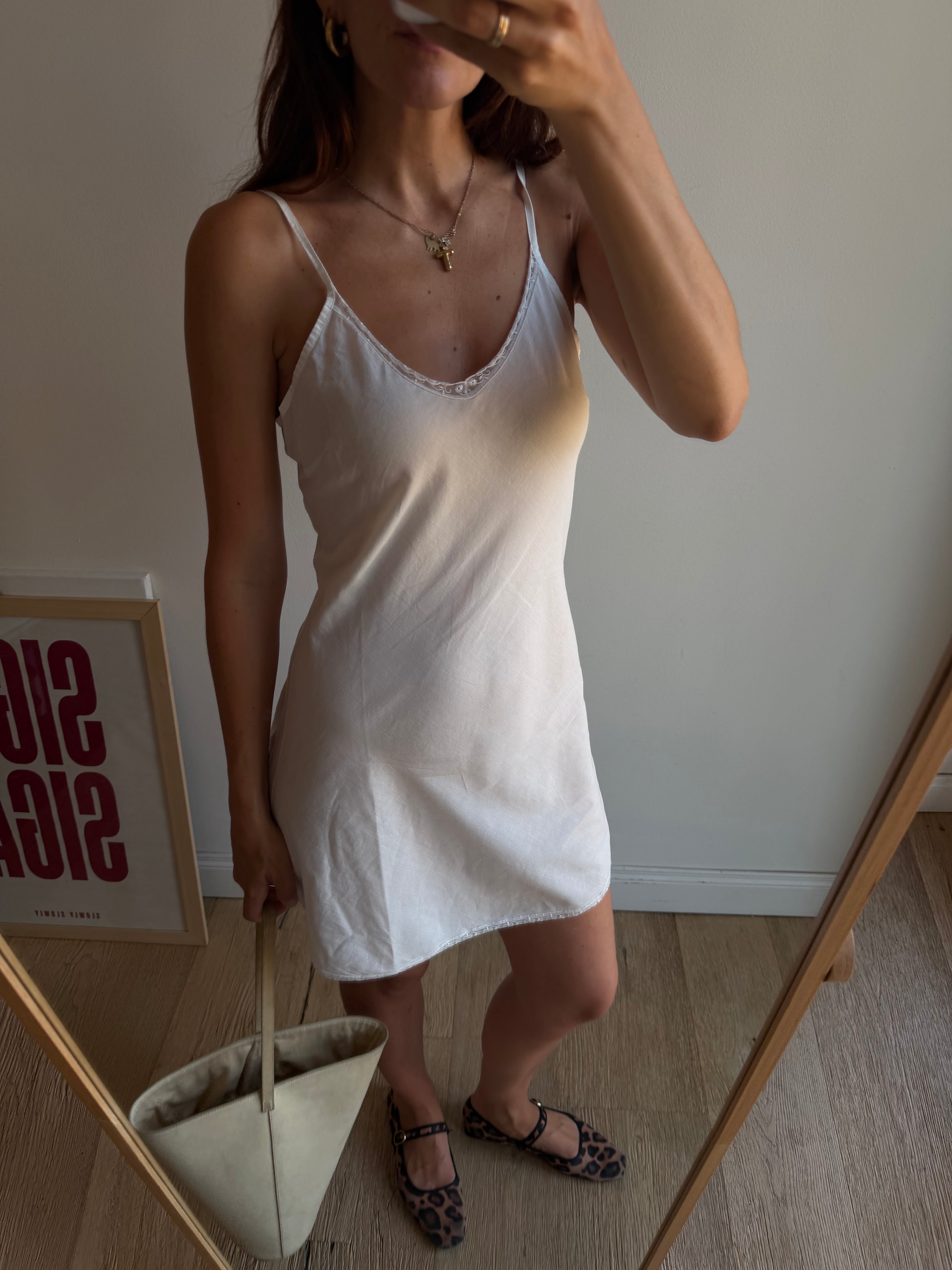 MINI SLIP DRESS BIANCO