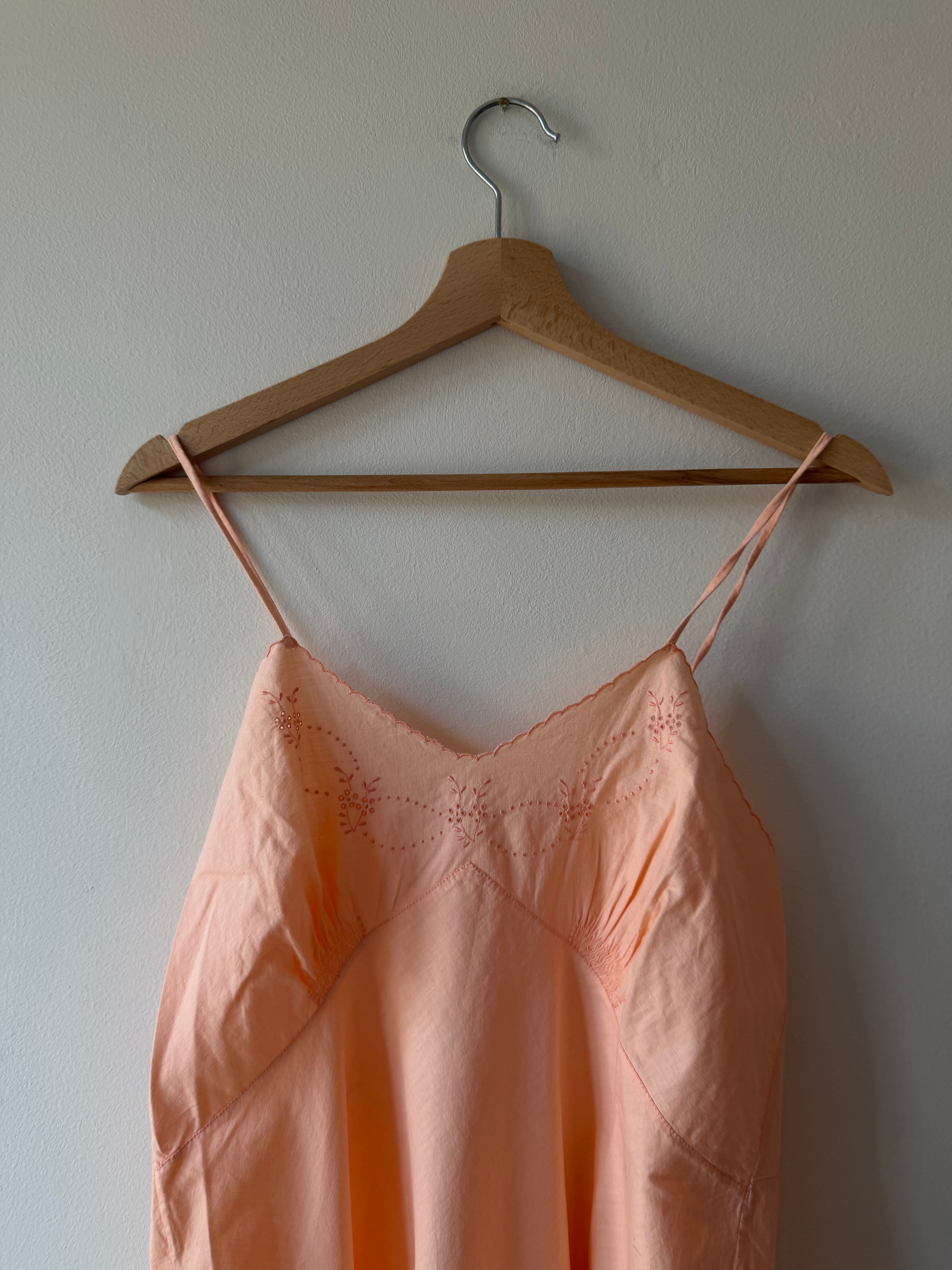 SLIP DRESS IN COTONE SALMONE