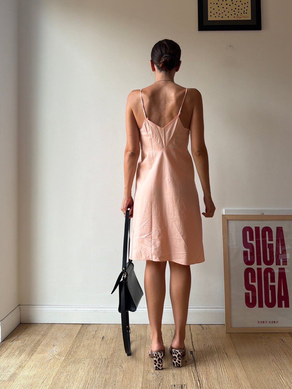 SLIP DRESS IN COTONE SALMONE