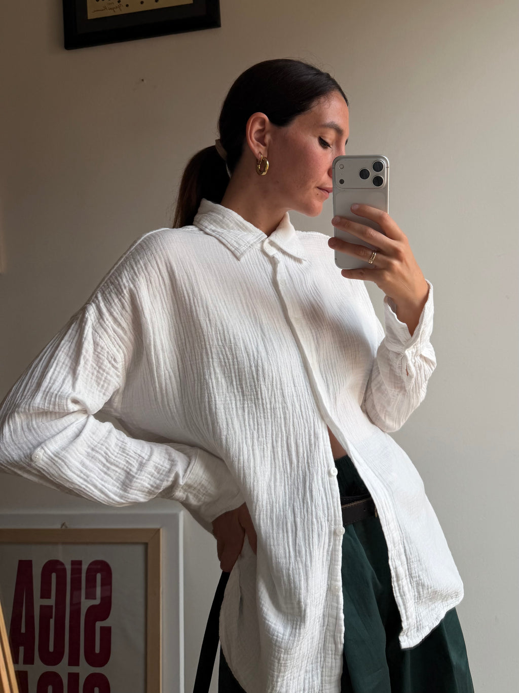 CAMICIA MUSSOLA BIANCA