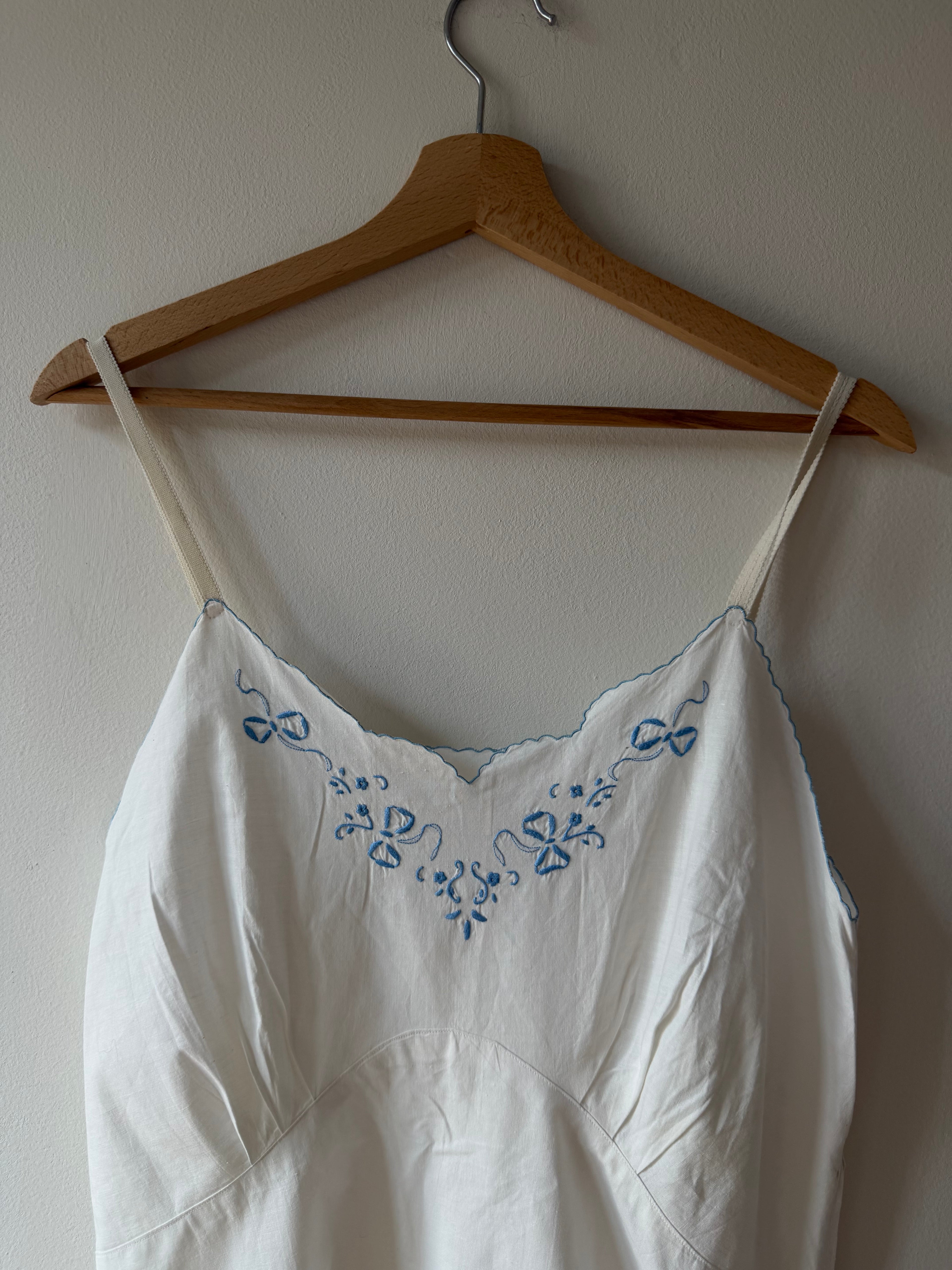 VINTAGE SLIB DRESS BIANCO E AZZURRO