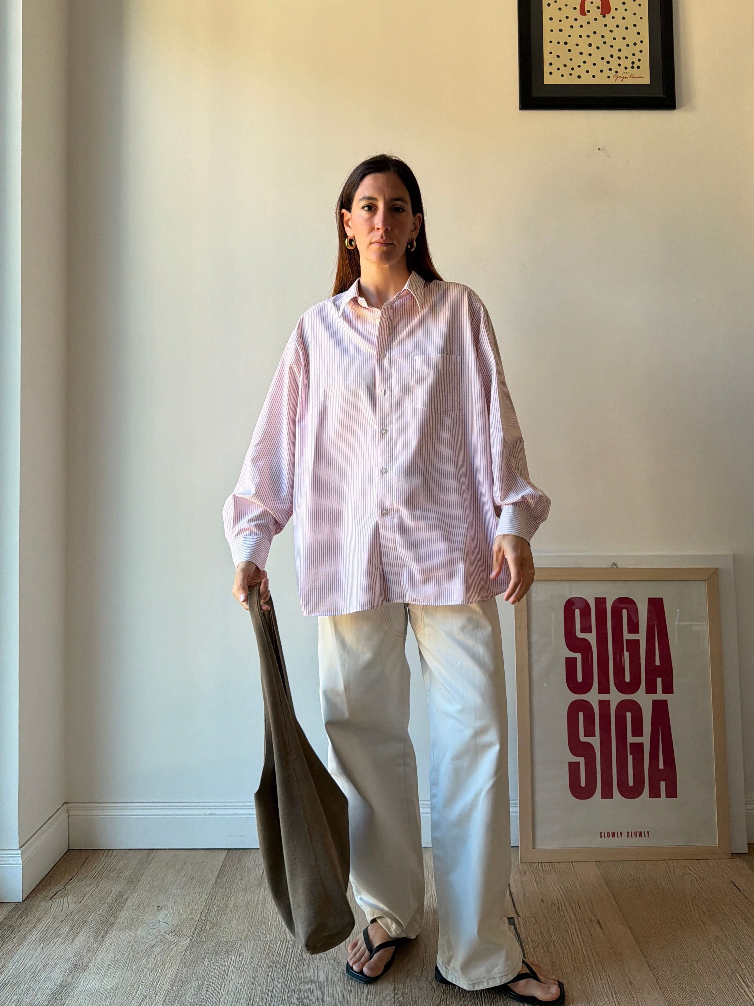 CAMICIA A RIGHE ROSA