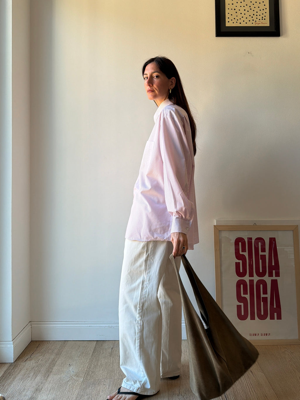 CAMICIA A RIGHE ROSA