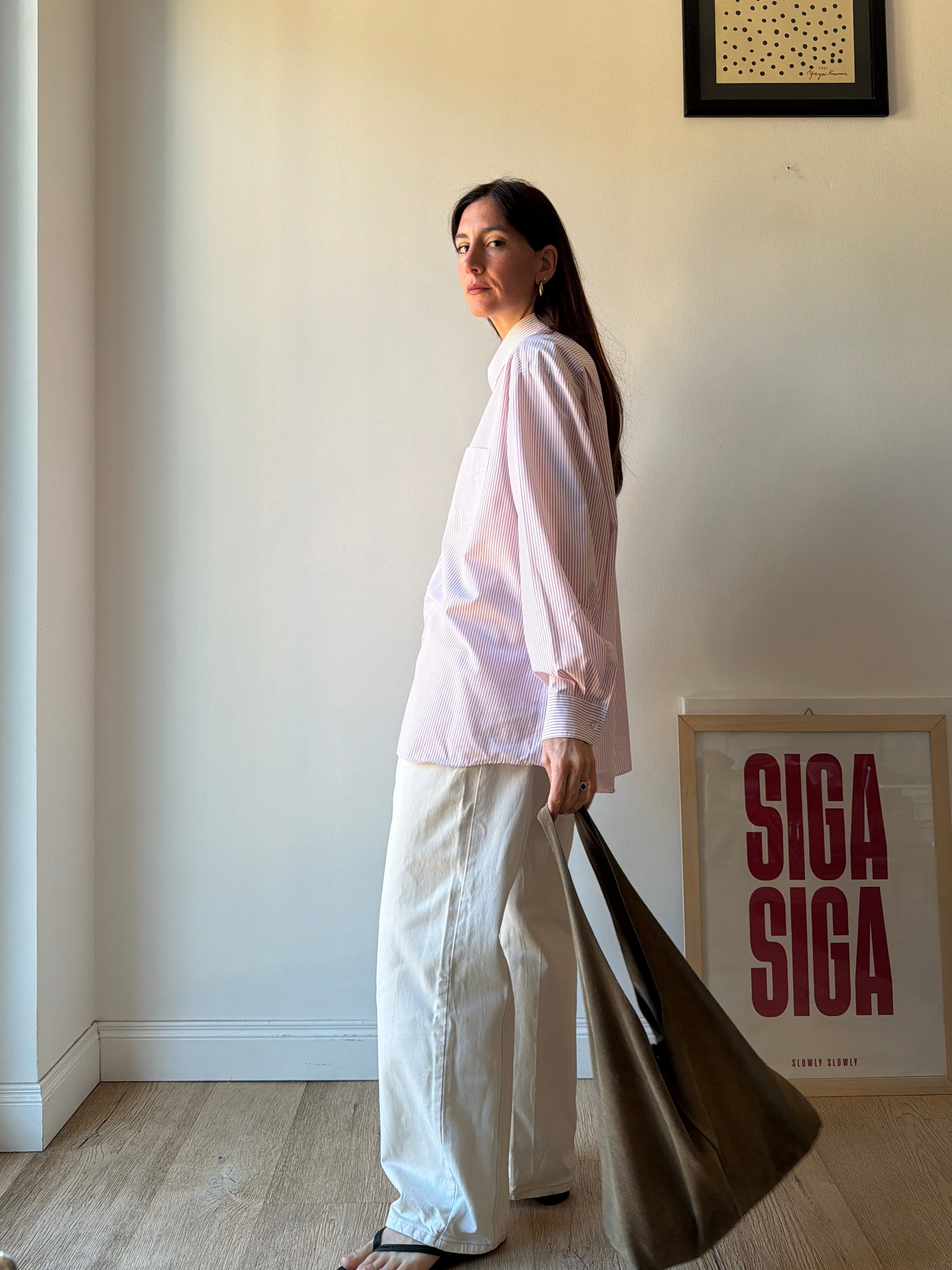 CAMICIA A RIGHE ROSA