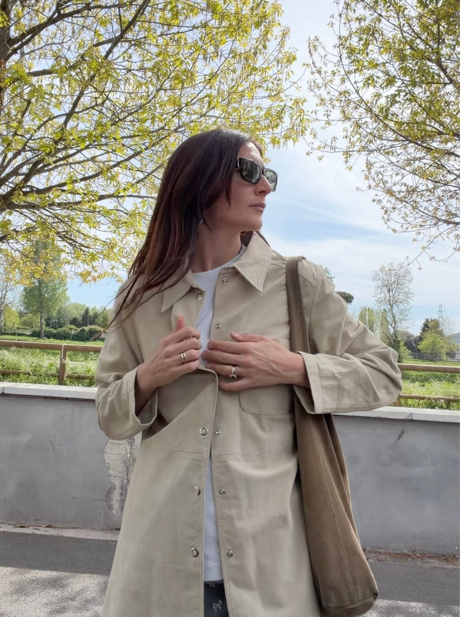 CAMICIA IN SUEDE SABBIA